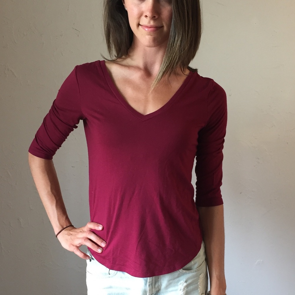 Maroon top